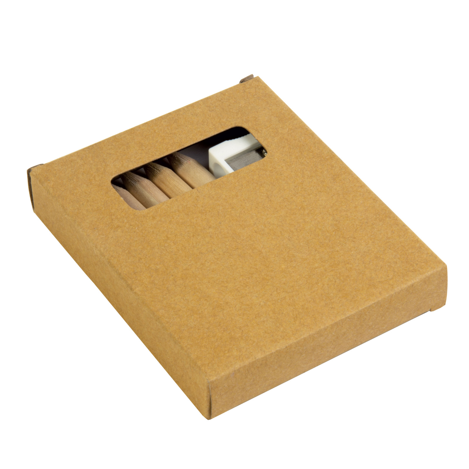 Set composto da 6 matite in legno colorate, temperino in pla...