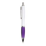Penna a scatto in plastica ABS, con fusto bianco, impugnatur...