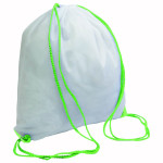 Zainetto bianco in poliestere 210 T con chiusura a strozzo,...