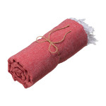 Telo mare in cotone riciclato 150 g/m2. Effetto melange e fr...