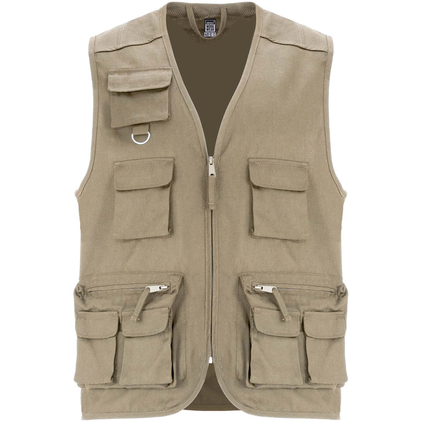 Gilet da lavoro con più tasche e scollo a V da 200 g/m² Vene...