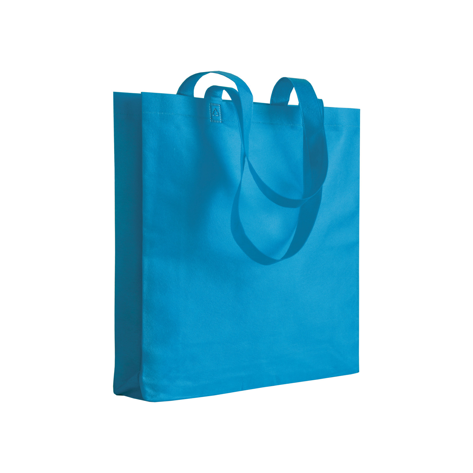 Shopper con soffietto in TNT 80 g/m2 termosaldato, manici lu...