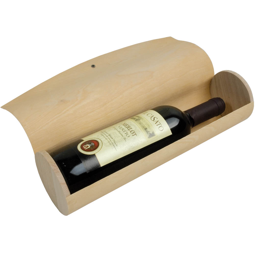 Portabottiglia cilindrico in legno di pino (1 bottiglia) con...