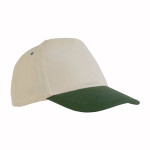 Cappellino in cotone naturale, 5 pannelli con visiera colora...