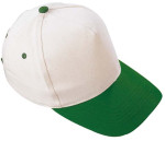 Cappellino in cotone naturale, 5 pannelli con visiera colora...