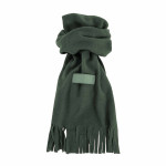 Sciarpa in polar, con frange ed etichetta personalizzabile