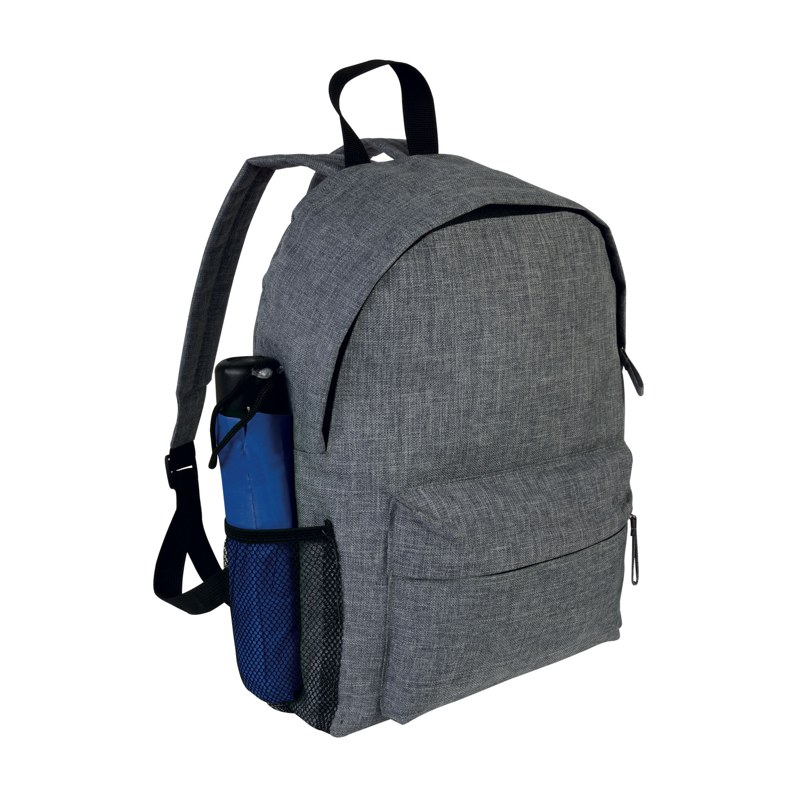 Zaino in poliestere two tone effetto melange con 3 tasche di...
