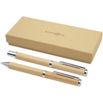 Set regalo con penna a sfera e penna roller in alluminio ric...