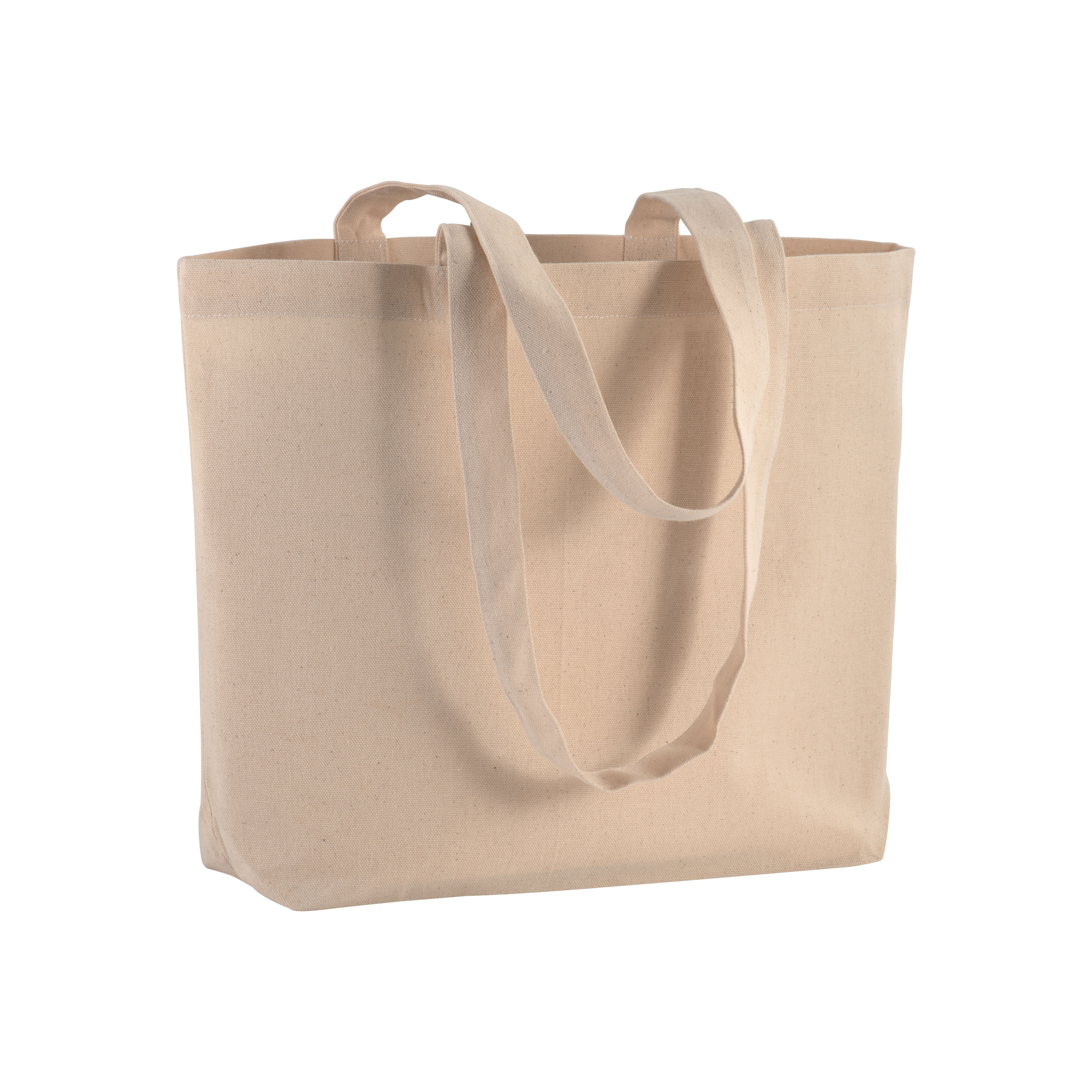 Shopper con soffietto alla base in cotone 120 g/m2, manici l...