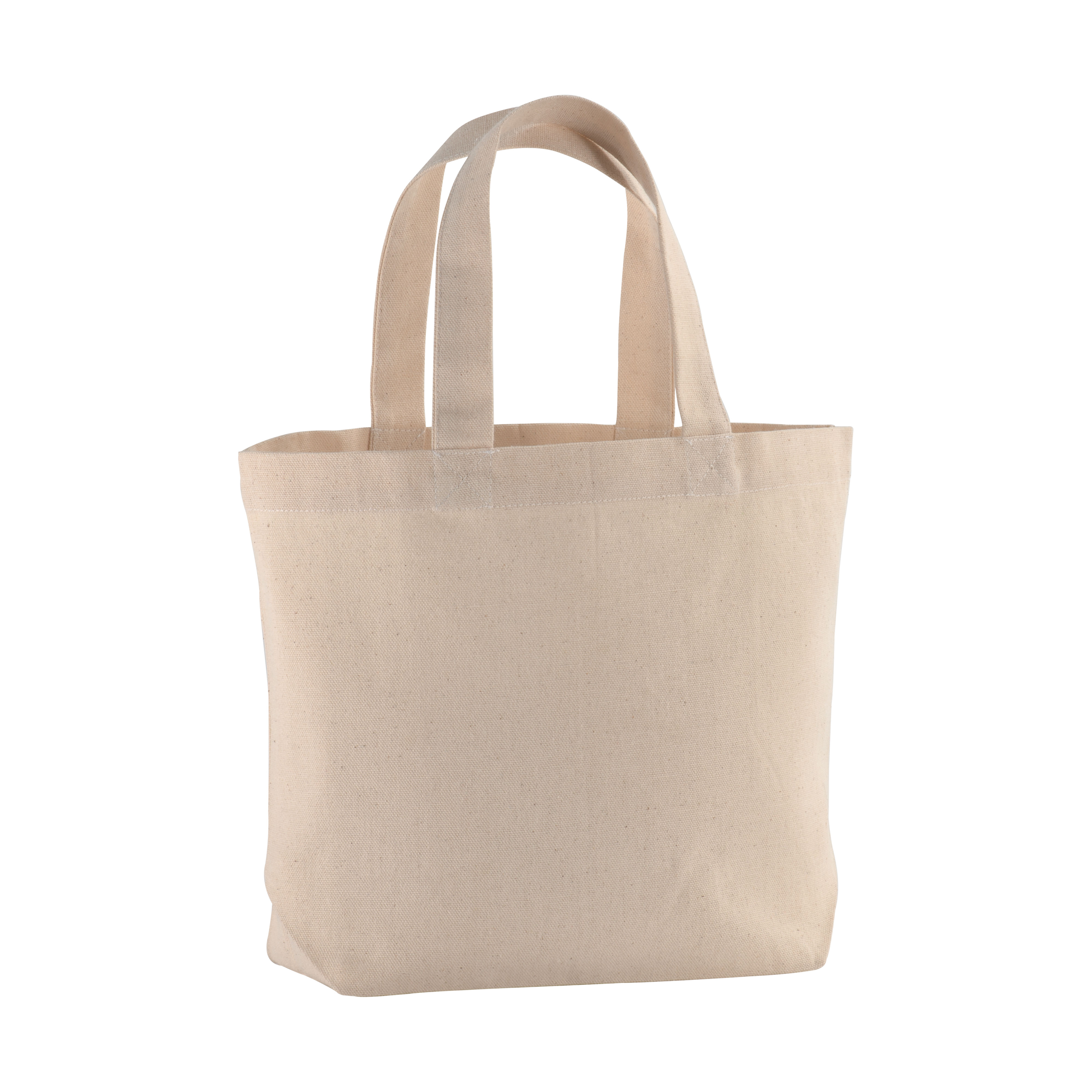 Shopper con soffietto alla base in cotone 120 g/m2, manici c...